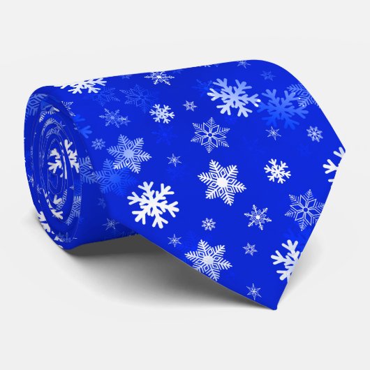 Hellblaue Schneeflocken Krawatte (Gerollt)