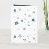 Hellblaue Schneeflocken Weihnachten  Karte (Rückseite)