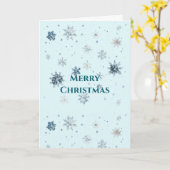 Hellblaue Schneeflocken Weihnachten  Karte (Gelbe Blume)