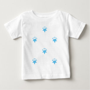 hellblaue Schneesterne, weißer Hintergrund Baby T-shirt