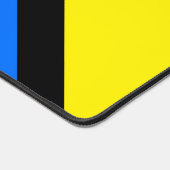 Hellblaue schwarze Streifen auf mochafarbenem Gelb Schreibtischunterlage (Ecke)