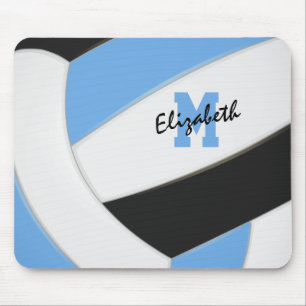 hellblaue schwarze Volleyball-Mannschaftsfarben Ma Mousepad