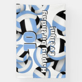 hellblaue schwarze Volleybälle Kindergeburtstagsfe Banner (Vertikal)