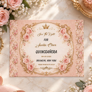 Hellblaue Silber-Prinzessin-Quinceanera-Geburtstag Ankündigungspostkarte