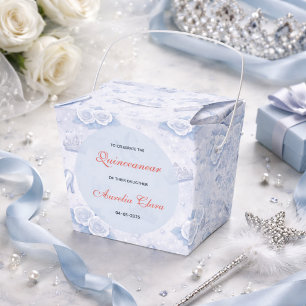 Hellblaue Silber Prinzessin Quinceanera Geburtstag Geschenkschachtel