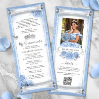 Hellblaue Silver Geburtstag Scroll Einladungskarte