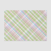 Hellblaue Soft Green Blush Pink Kariertes Kunstmus Seidenpapier (Vorderseite)