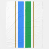 Hellblaue Sommer-Grünstreifen auf weißen Streifen Fleecedecke (Vorderseite)