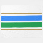 Hellblaue Sommer-Grünstreifen auf weißen Streifen Fleecedecke (Vorderseite (Horizontal))