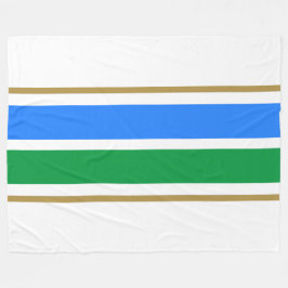 Hellblaue Sommer-Grünstreifen auf weißen Streifen Fleecedecke