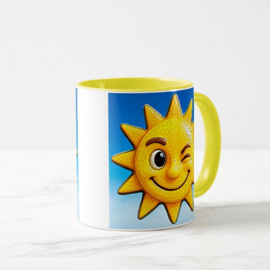 Hellblaue Sonne Tasse (VorderseiteRechts)