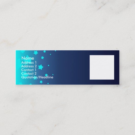 Hellblaue Sterne Mini Visitenkarte (Vorderseite)
