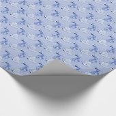 Hellblaue Störche Geschenkpapier (Ecke)