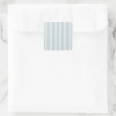 Hellblaue Streifen Quadratischer Aufkleber (Tasche)