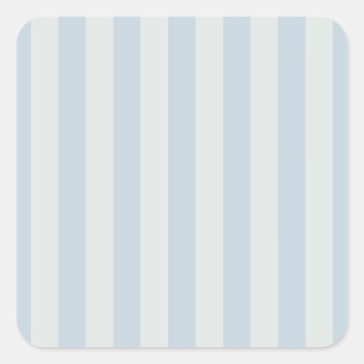 Hellblaue Streifen Quadratischer Aufkleber (Vorderseite)