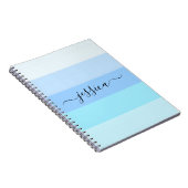 Hellblaue Streifen Schriftname Notizblock (Rechte Seite)