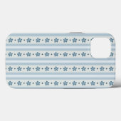 Hellblaue Streifen und Blumen Case-Mate iPhone Hülle (Rückseite (Horizontal))