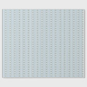 Hellblaue Streifen und Blumen Geschenkpapier (Flach)