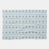 Hellblaue Streifen und Blumen Geschirrtuch (Horizontal)