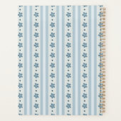 Hellblaue Streifen und Blumen Planer (Rückseite)