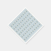 Hellblaue Streifen und Blumen Serviette (Ecke)