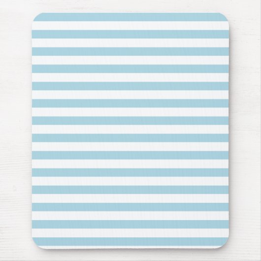 Hellblaue Streifen Urlaub Sommerpastel Mousepad (Vorne)