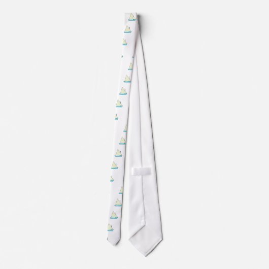 Hellblaue Sunfish-Segelboot-Illustration Krawatte (Rückseite)