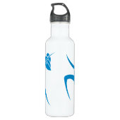 Hellblaue Tanzen-Frau Edelstahlflasche (Rückseite)