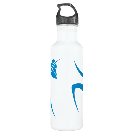 Hellblaue Tanzen-Frau Edelstahlflasche (Rückseite)