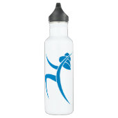 Hellblaue Tanzen-Frau Edelstahlflasche (Rechts)