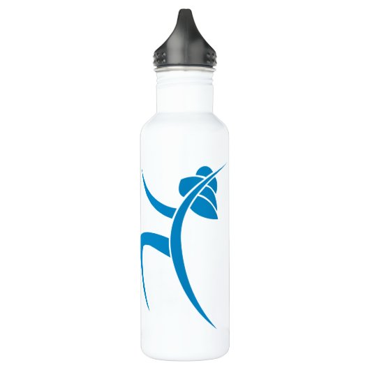 Hellblaue Tanzen-Frau Edelstahlflasche (Links)
