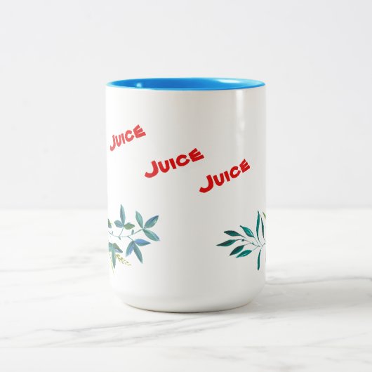 Hellblaue Tasse mit Blume-Dekor (Mittel)