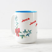Hellblaue Tasse mit Blume-Dekor (Vorderseite Links)