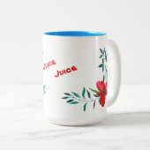 Hellblaue Tasse mit Blume-Dekor (VorderseiteRechts)