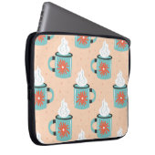 Hellblaue Tasse mit dampfnahtlosem Muster, Textur Laptopschutzhülle (Vorne Rechts)