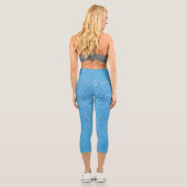 Hellblaue Textur Capri Leggings (Rückseite)
