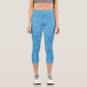 Hellblaue Textur Capri Leggings (Vorderseite)