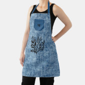 Hellblaue Texturierung mit Schwarzer Kräutermotiv Schürze (InSitu)