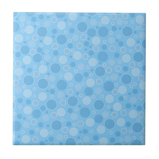 hellblaue Töne mit Polka-Punkten im Retro-Stil der Fliese (Vorderseite)