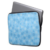 hellblaue Töne mit Polka-Punkten im Retro-Stil der Laptopschutzhülle (Vorderseite Links)
