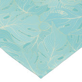 Hellblaue tropische Palmen Blätter Luxusmuster Kurzer Tischläufer (Ecke)