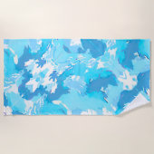 Hellblaue und Abstrakte Pinselstriche Strandtuch (Vorderseite)