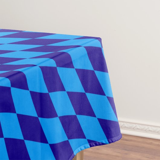Hellblaue und dunkelblaue Harlekin-Diamantenkontro Tischdecke