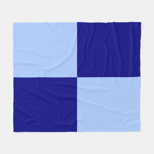 Hellblaue und dunkelblaue Rechtecke Fleecedecke (Vorderseite (Horizontal))