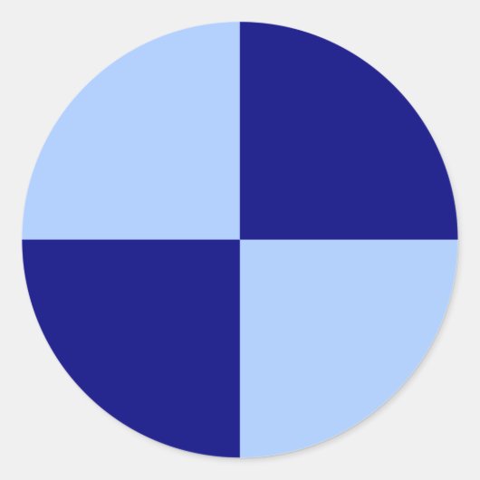 Hellblaue und dunkelblaue Rechtecke Runder Aufkleber (Vorderseite)