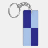 Hellblaue und dunkelblaue Rechtecke Schlüsselanhänger (Vorderseite links)