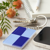 Hellblaue und dunkelblaue Rechtecke Schlüsselanhänger (Vorderseite rechts)