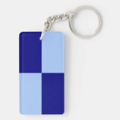 Hellblaue und dunkelblaue Rechtecke Schlüsselanhänger (Rückseite)