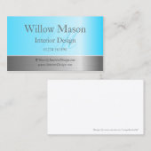 Hellblaue und gebürstete Monogram-Visitenkarte Visitenkarte (Vorne/Hinten)