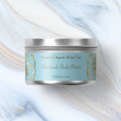 Hellblaue und goldfarbene Folie für Damaskosmetikp